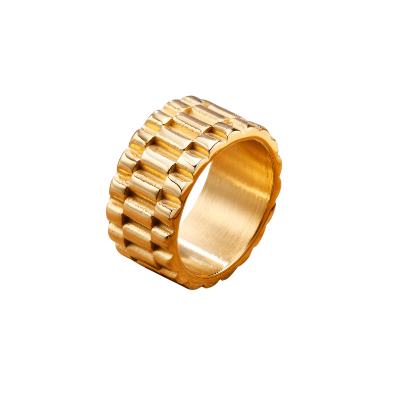 Anel Masculino Dourado Bracet - RAFINATO