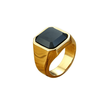 Anel Masculino Dourado Black Diamond - Loja Rafinato