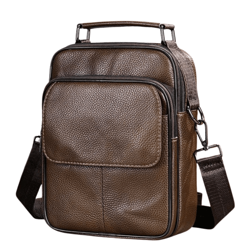 Bolsa Masculina Transversal de Couro Clássica - RAFINATO