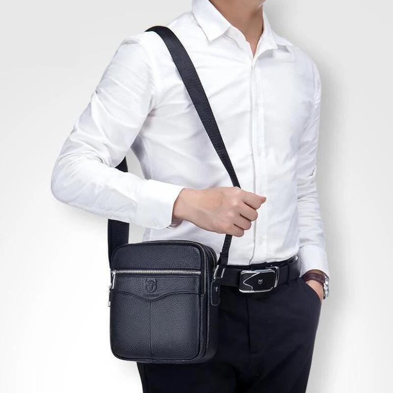 Bolsa Masculina Transversal de Couro Executiva - RAFINATO