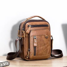 Bolsa Masculina Transversal de Couro Moderna - RAFINATO