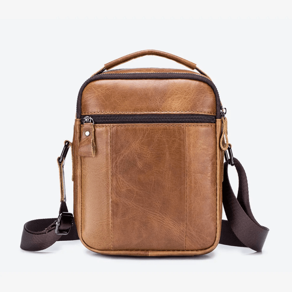 Bolsa Masculina Transversal de Couro Moderna - RAFINATO