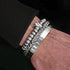 Kit de Pulseiras Masculinas Prateadas King - RAFINATO