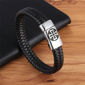 Pulseira Masculina de Couro Cruzada - RAFINATO