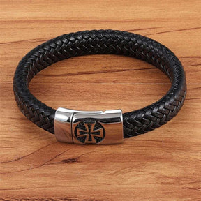 Pulseira Masculina de Couro Cruzada - RAFINATO