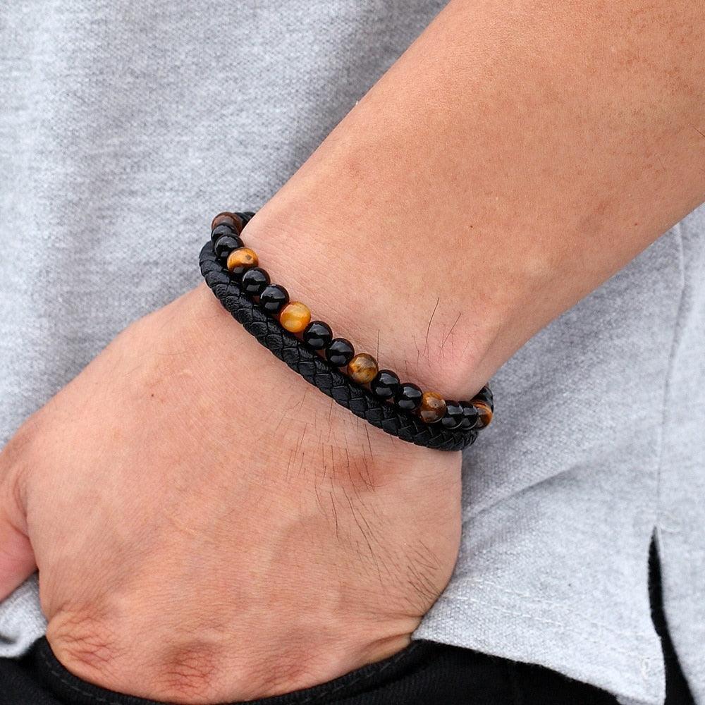 Pulseira Masculina de Couro Distinctive - RAFINATO