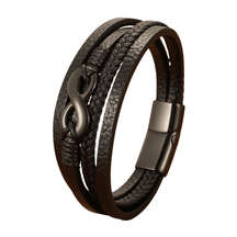 Pulseira Masculina de Couro Infinity - RAFINATO