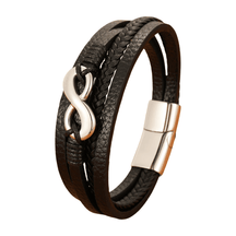 Pulseira Masculina de Couro Infinity - RAFINATO