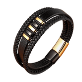 Pulseira Masculina de Couro Leather Elegance - RAFINATO