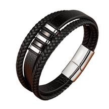 Pulseira Masculina de Couro Leather Elegance - RAFINATO