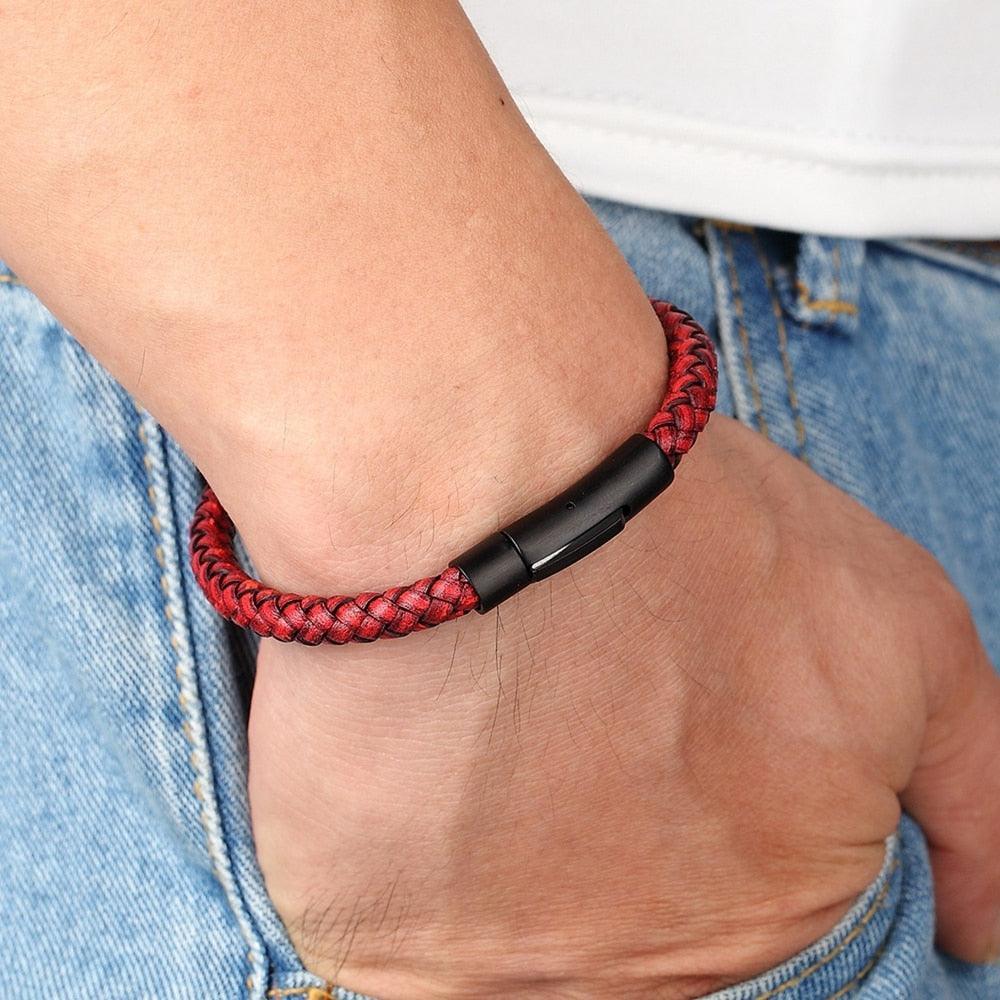 Pulseira Masculina de Couro New Basic - RAFINATO