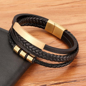 Pulseira Masculina de Couro Style Wallet - RAFINATO