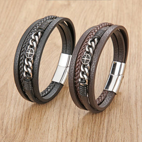 Pulseira Masculina de Couro Styles - RAFINATO