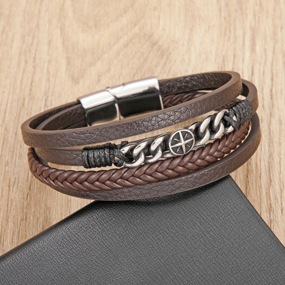 Pulseira Masculina de Couro Styles - RAFINATO