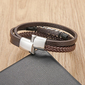 Pulseira Masculina de Couro Styles - RAFINATO