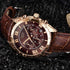 Relógio Masculino Pulseira de Couro Marrom Vintage - RAFINATO